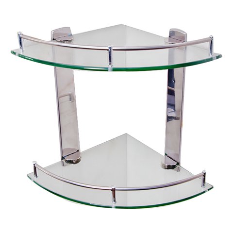 Genérico - Estante Organizador Baño Doble Triangular Vidrio Jhn