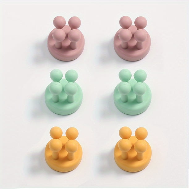 1/6pcs Silicone Toothbrush Holder, Wall Mounted Razor Hooks, Adhesive Towel Key Plug Cable Hangers, Multi-Function Storage Hook, For Bathroom Home Office