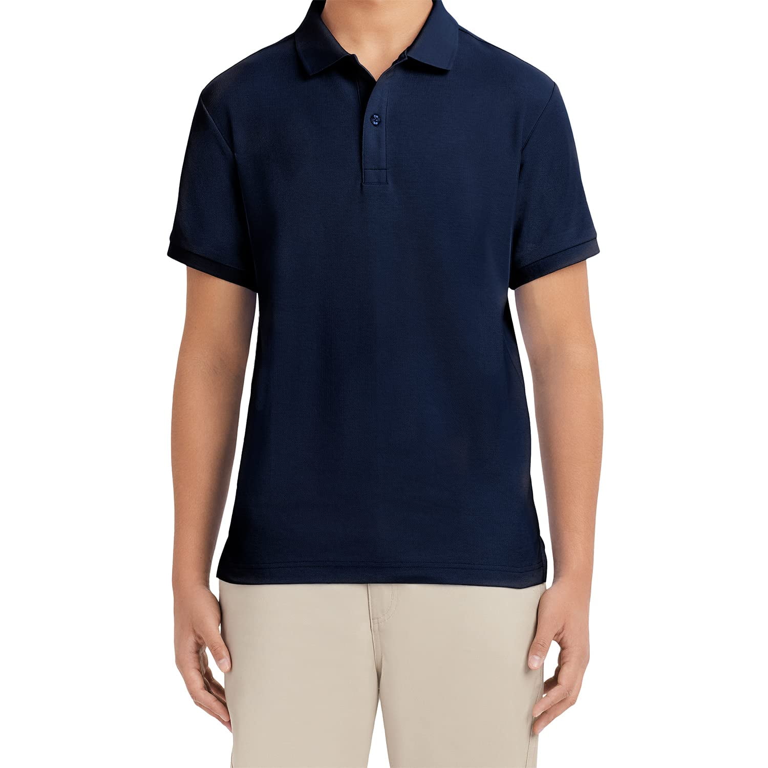 Polo Izod De Manga Corta En Piqué Para Hombre, Color Azul Marino, Talla 36-37