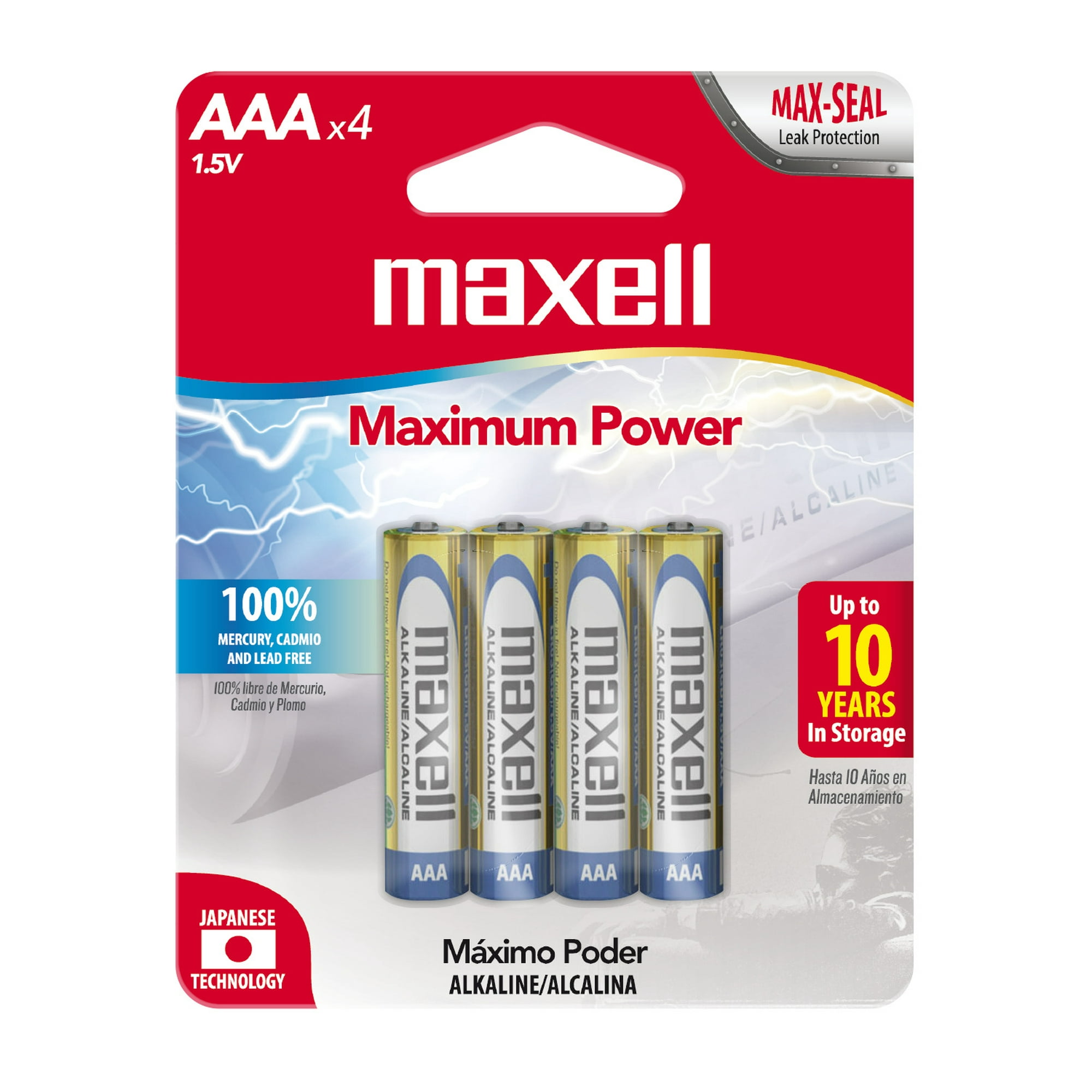 Pilas Alcalinas Maxell Tamaño Aaa 4 Unidades