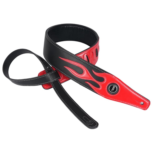 Correa de guitarra YUEKO Personality Leather Red Flame Series