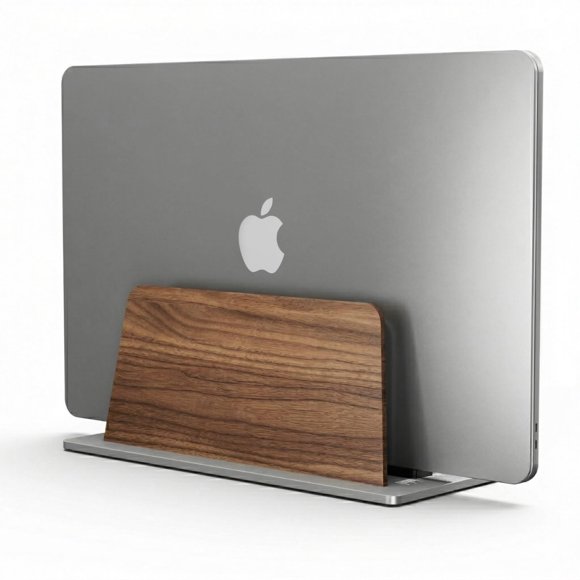 Soporte vertical para portátil muso wood de nogal con dock ajustable