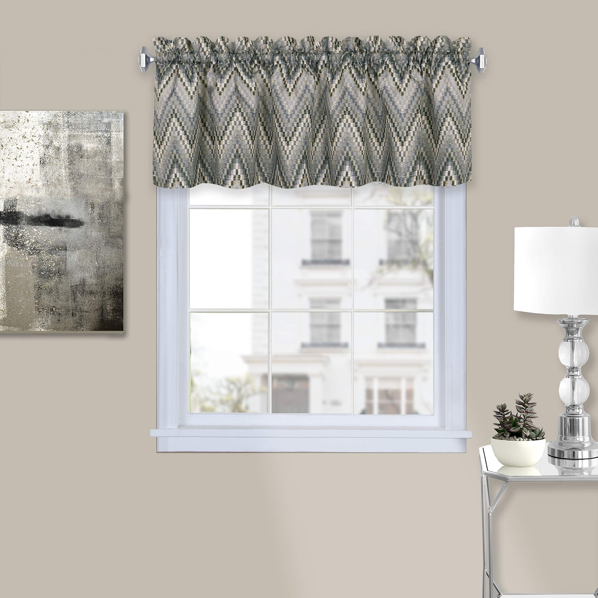 Cortina De Ventana Con Cenefa Achim Home Furnishings Avery Charcoal