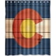 thumbnail image 1 of Cortina de ducha de madera con bandera de Colorado y ganchos (60 x 72 pulgadas), 1 of 3