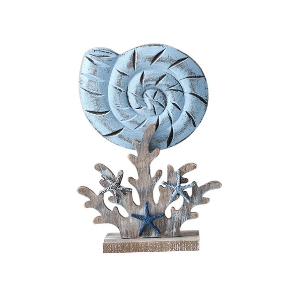 Estatuilla De Madera Escultura De Mesa Decoraciones De Playa Náuticas Estatuilla De Coral Buccino