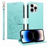 Funda Billetera Foxdock Compatible Con Iphone 14 Pro Max, Diseño Perrito Tierno, Ranuras Para Tarjetas Y Soporte Plegable