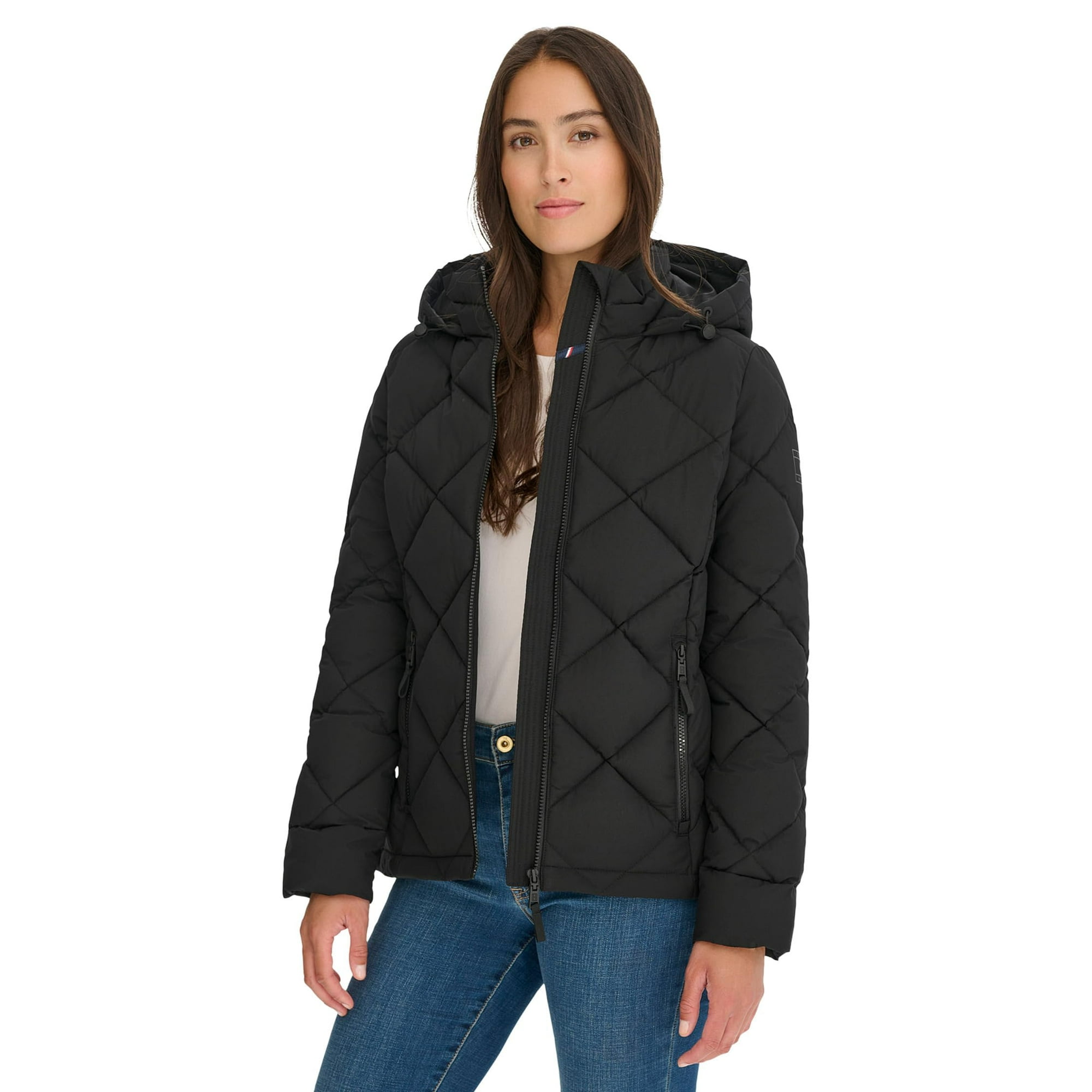 Chaqueta Tommy Hilfiger Ligera Con Cremallera Para Mujer, Color Negro