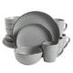 thumbnail image 1 of Juego de vajilla Gibson Home Rockaway con borde gris/dorado, 16 piezas, 1 of 7