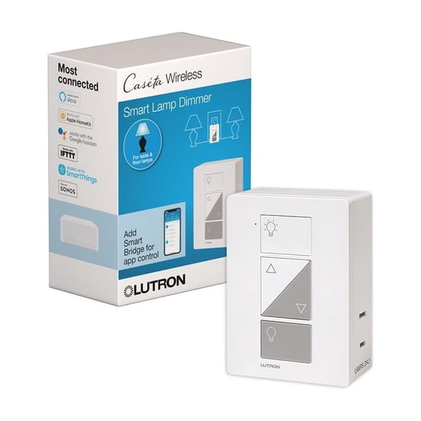 Interruptor regulador de intensidad de lámpara inteligente Lutron Caseta Plug-In PD-3PCL-WH