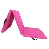Ioensy - Estera De Ejercicio Gruesa Plegable Triple, Almohadilla De Yoga Para Estiramiento, Entrenamiento, Fitness, Tela Oxford Rosa