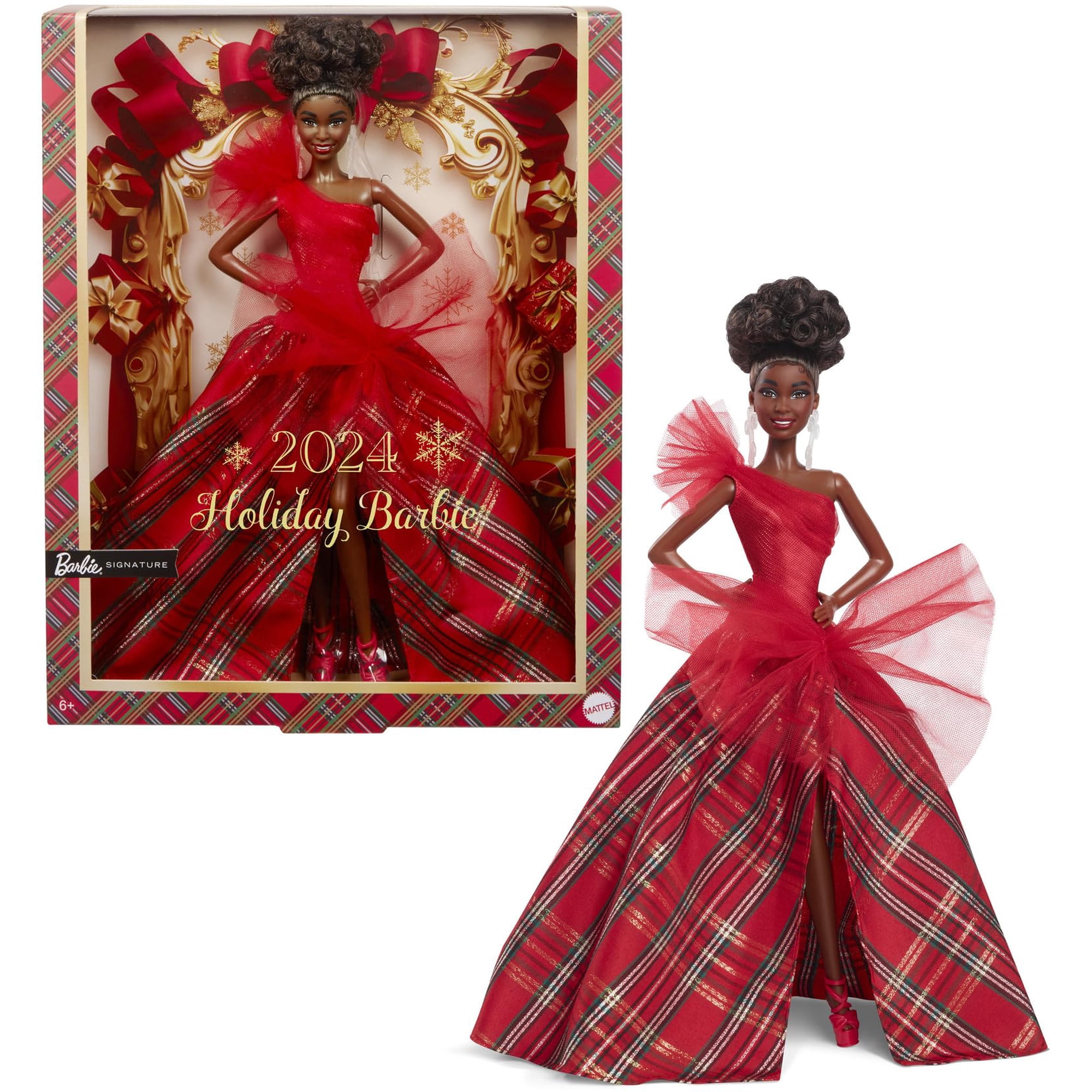 Muñeca Moderna Barbie Signature Holiday 2024 Con Vestido A Cuadros