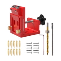 Ioensy - Juego De Plantilla Con Orificios De Bolsillo Juego De Sistema De Plantilla Con Orificio Para Pasador De Bolsillo De Aleación De Aluminio Portátil Rojo