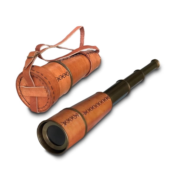 Telescopio NauticalMart 46 cm de latón y cuero, 12× aumento