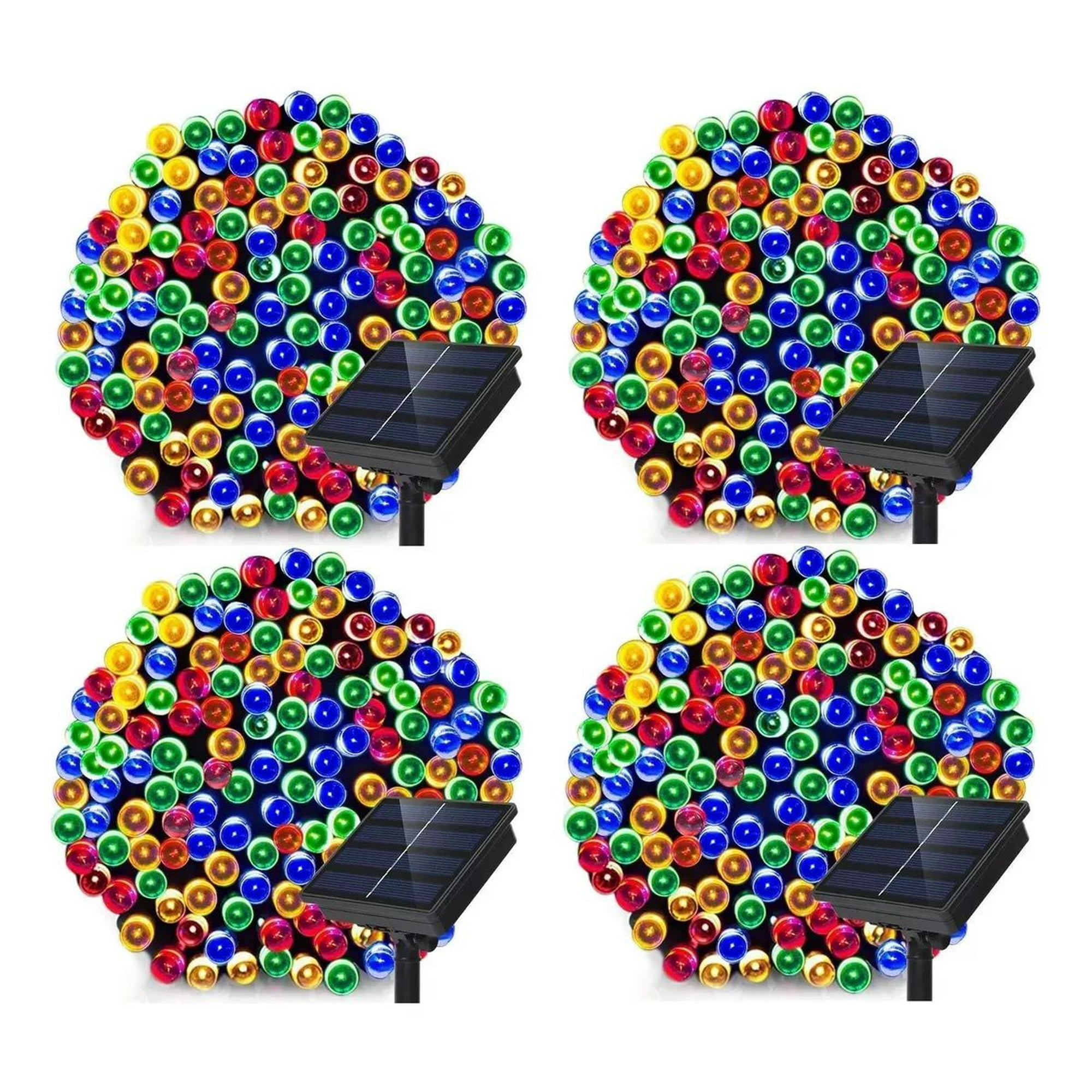 Shop E-home - Guirnalda Pack X4 Solar Navideña 10 Metros 100 Led Calido