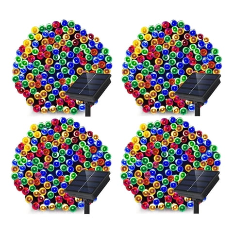 Shop E-Home - Guirnalda Pack X4 Solar Navideña 10 Metros 100 Led Calido