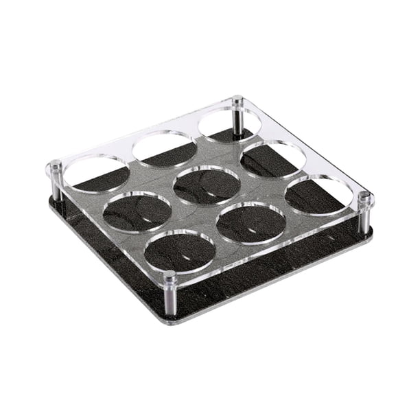 Estante para copas de vino, taza de café, estante para tazas de agua, organizador de exhibición independiente para Barware, soporte para tazas de cóct , 9 hoyos negro 9 agujeros negros