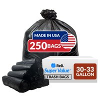 Bolsas De Basura Reli. Supervalue, 30 A 33 Galones, 250 Unidades, Negras
