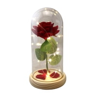 Xusx111 - Regalos De Rosa Del Día De Navidad Para Ella, Rosa En Cúpula De Vidrio Dura Para Siempre Rosa Roja Con Luces, Regalos Para Mujeres Madre Esposa, Aniversario (9 * 7 * 15Cm)