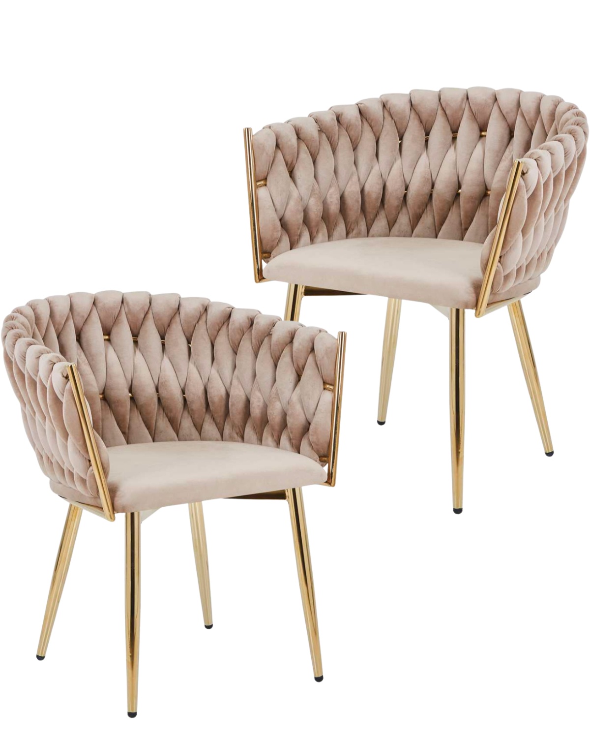 Habita2 Chile - Pack 2 Sitiales Queen Terciopelo - Beige