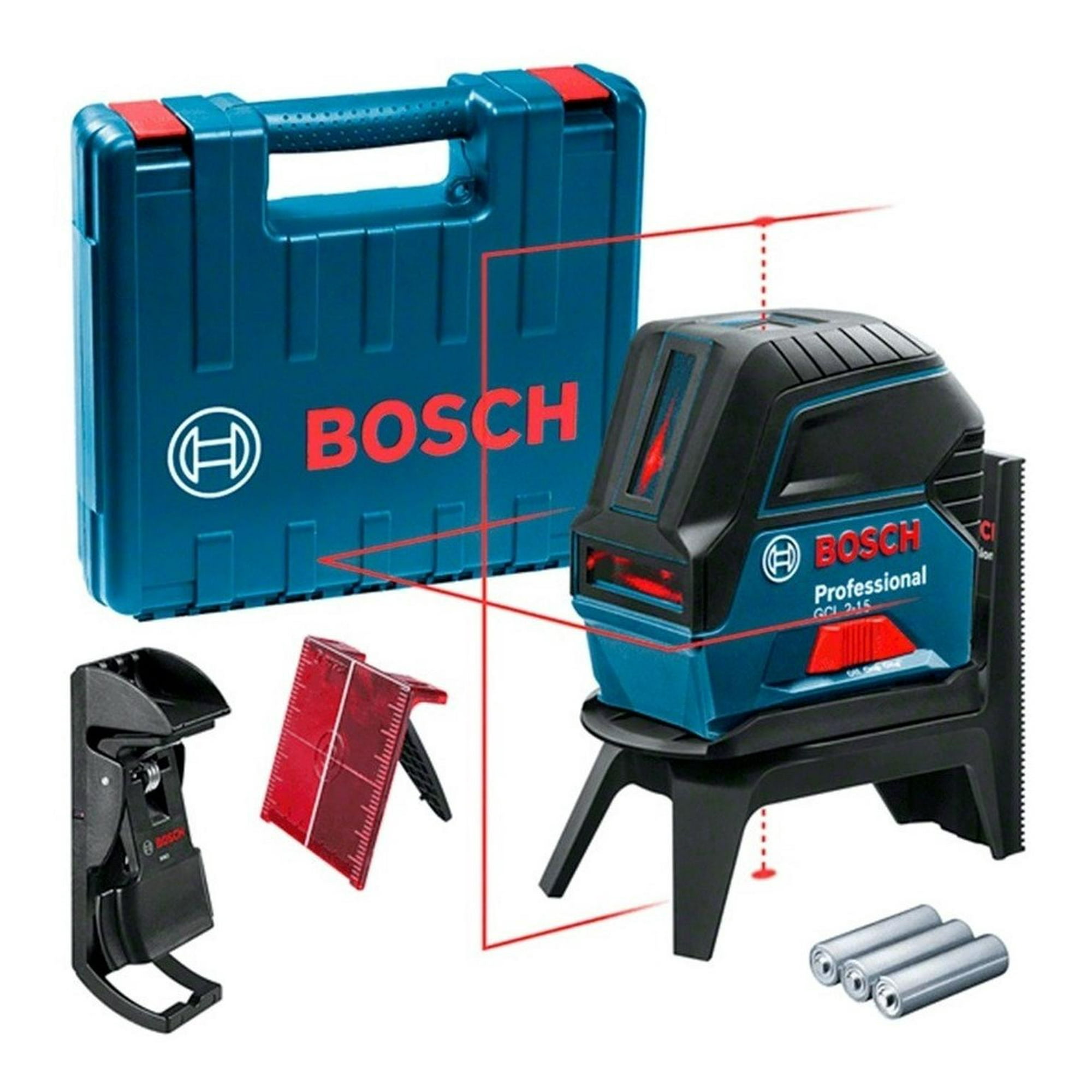 Nivel Laser Rojo Bosch Gcl 2-15 + Base + Soporte + Maletín Azul