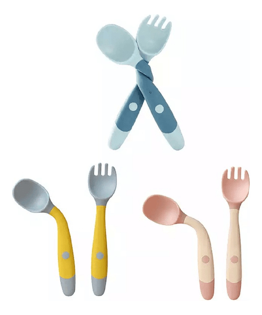 Genérico - Set 4 Cuchara + Cubierto Estuche Entrenamiento Bebes Lau