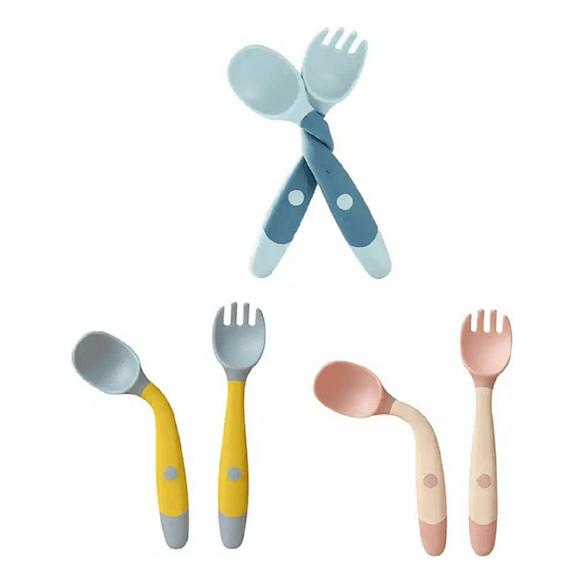 Genérico - Set 4 Cuchara + Cubierto Estuche Entrenamiento Bebes Lau