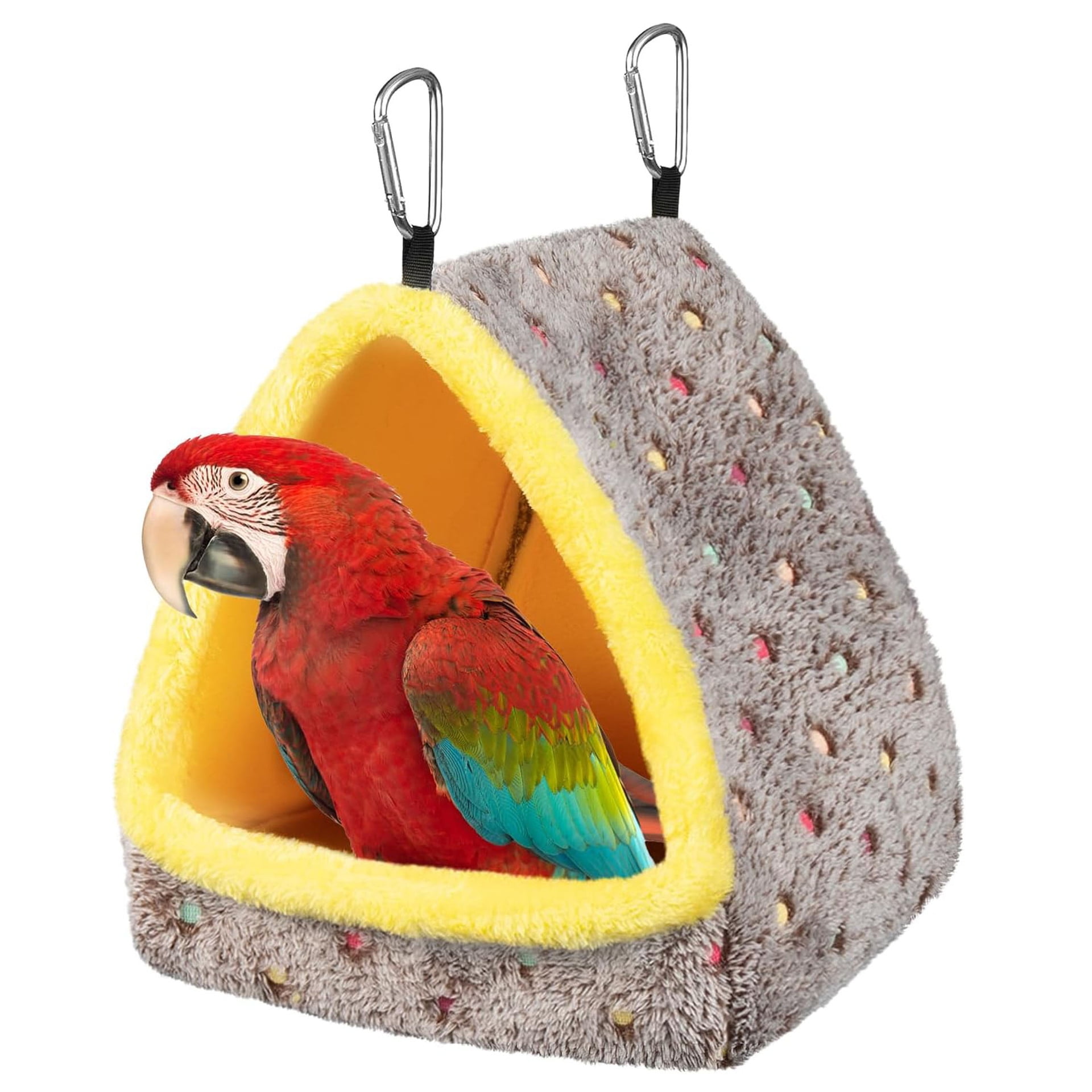 Xusx111 - Pequeña Jaula De Pájaros Cálida De Invierno - Cama Cómoda Para Pájaros Con Tablero De Soporte, Cobertizo De Hamaca Suspendida Proporciona Un Regalo De Cabina Oculta Para Araguas S