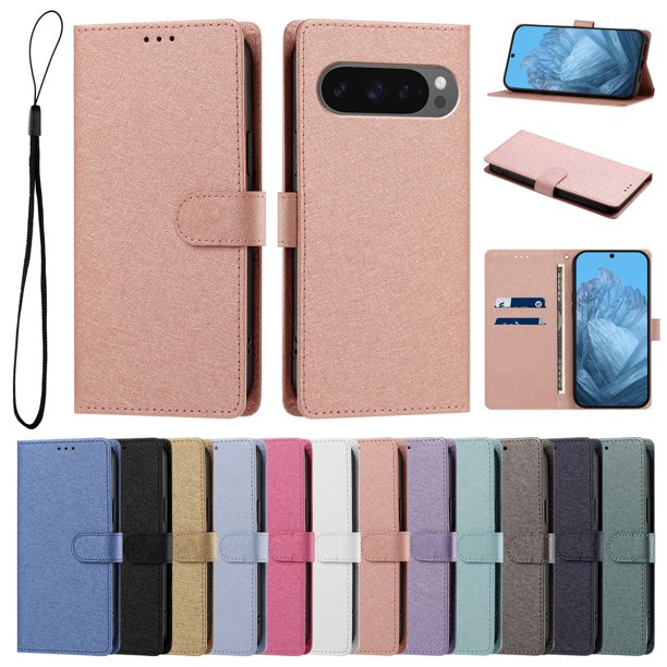 Cartera para Google Pixel 10 Pro XL 5G con Bolsillo de Tarjetas, Rosa