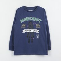 Polera Manga Larga Niño Adventure Ender Man Azul Minecraft
