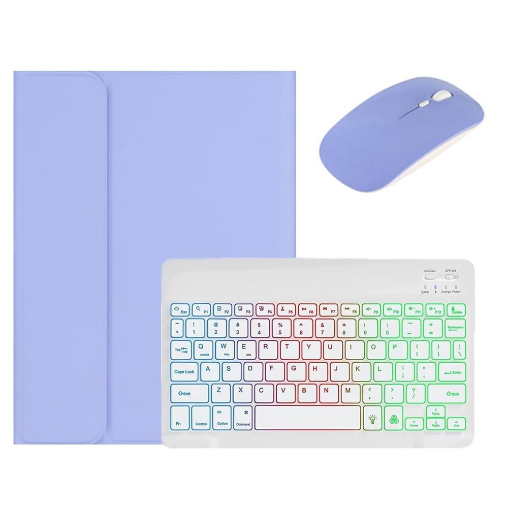 Funda Con Teclado Kaidisen Para Ipad Air De 11 Pulgadas Con Ratón, Color Morado