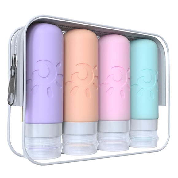 Set 4 Botellas de Viaje Zafit 90 ml Antiderrame TSA