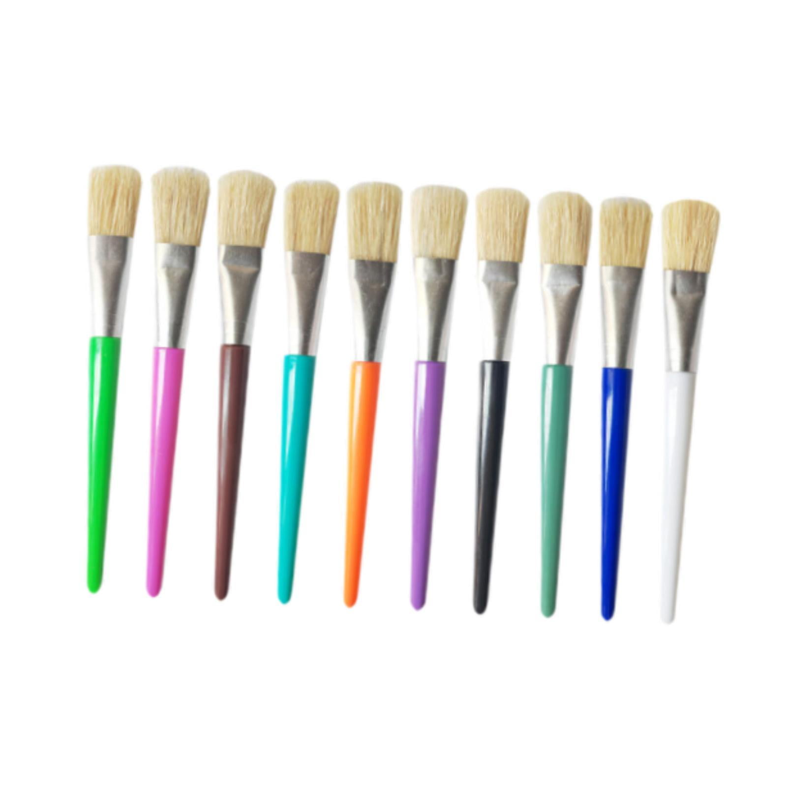 Magideal - Juego De 10 Pinceles De Colores Para Pintar, Pinceles Para Artistas, Manualidades Con Mangos, Pinceles Para Pintar Para Niños, Adultos, Dibujo En Edad