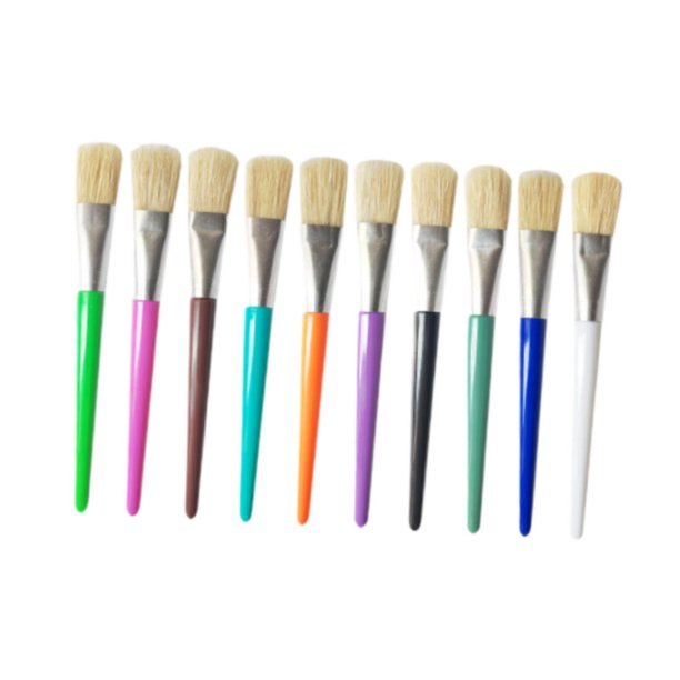 Juego de 10 pinceles de colores para pintar, pinceles para artistas, manualidades con mangos, pinceles para pintar para niños, adultos, dibujo en edad