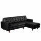 thumbnail image 2 of Sofa Chaiselong Der Napoles Cuero Kentucky Negro, 2 of 5