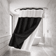 thumbnail image 1 of Cortina De Baño Diseño Impermeable + Forro Y 12 Ganchos Blanca AZ negro, 1 of 10