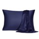 thumbnail image 1 of PiccoCasa 2 Pcs Funda de Almohada de Satén con Cremallera de Satén Sedoso, No Estándar Azul Marino, 1 of 7