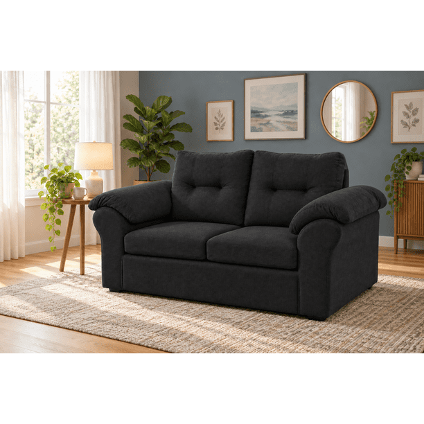 Sofa Laos 2 cuerpos Tela Negro