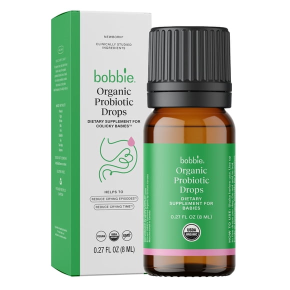 Gotas probióticas Bobbie Organic Baby, 8 ml, mil millones de CFU, veganas