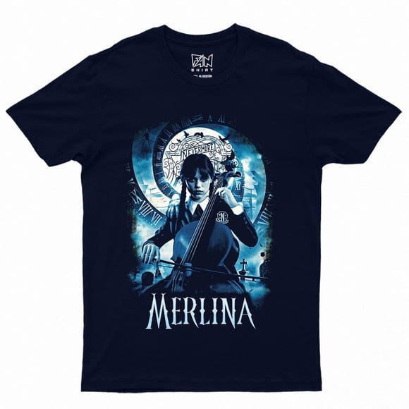 Polera estampada de niño/niña Merlina Addams T-02