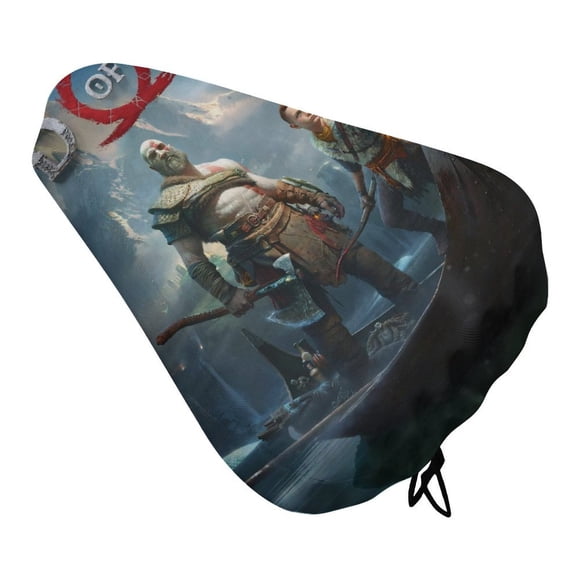 God of War Funda de Asiento de Bicicleta Impermeable, Cojín Elástico Suave, Protector contra Lluvia, Polvo y UV
