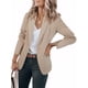 thumbnail image 1 of Blazer Cicy Bell para mujer, casual, con frente abierto, manga larga, color caqui, 1 of 6
