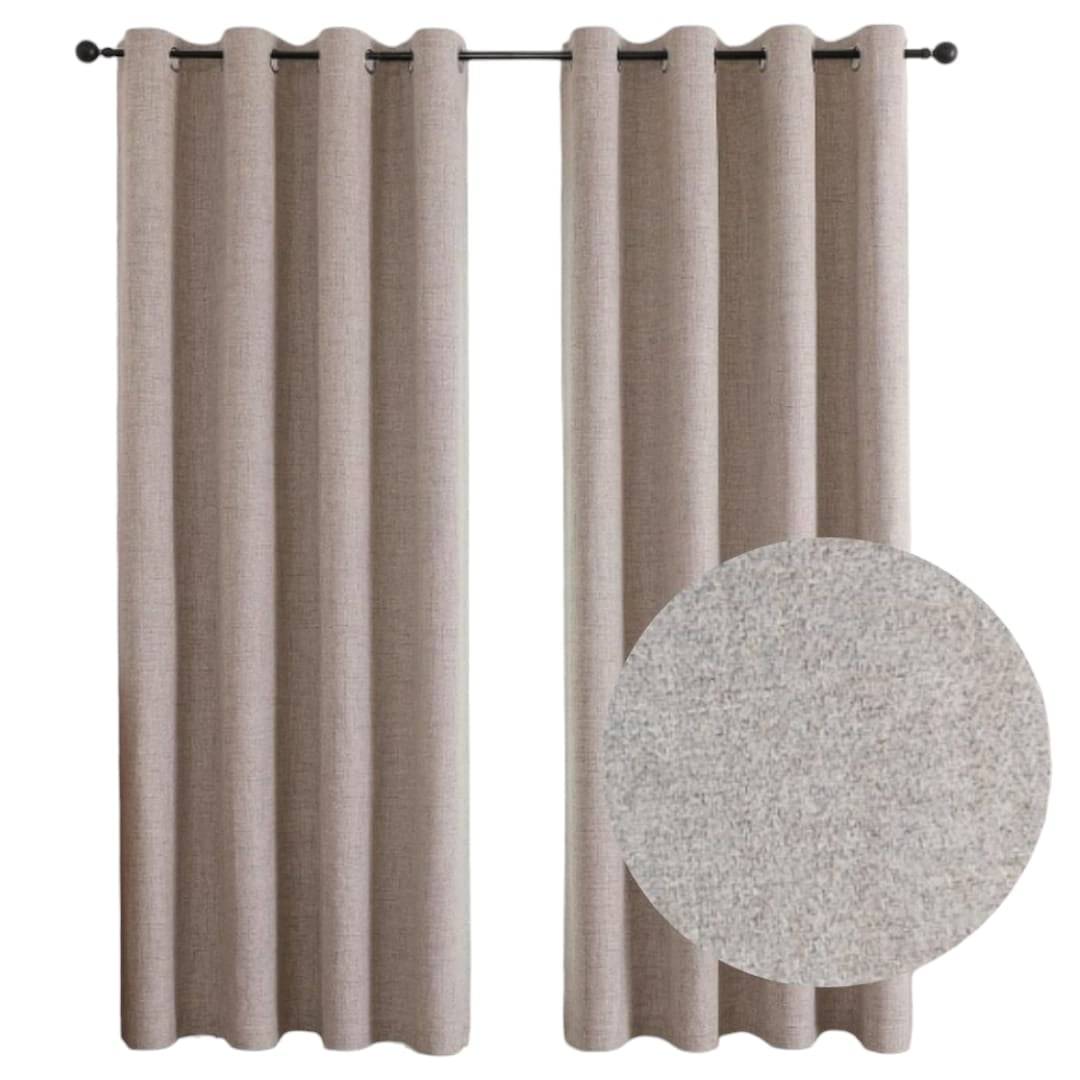 Genérico - Cortina Blackout 140x230cm Lino Suave 2paños Cafe Claro