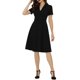 thumbnail image 2 of INSPIRE CHIC Vestidos Vintage para Mujeres 2024 Vestido de Cuello Plano de Manga Corta Ajustado y con Vuelo L Negro, 2 of 6