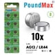 thumbnail image 2 of Pilas PoundMax AG13 LR44 Alcalinas 1.5V Paquete de 10, 2 of 7