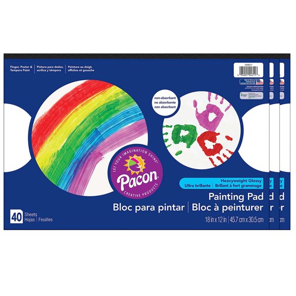 Bloc de papel para pintar Art Street®, blanco, 18 x 12 cm, 40 hojas, 3 blocs