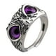 thumbnail image 1 of Demon Eye Owl Anillos Retro Elegante Anillo Llamativo Para Pareja Amantes Hombres Mujeres Púrpura, 1 of 5