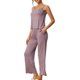 thumbnail image 4 of INSPIRE CHIC Conjunto de Pijama de 3 Piezas para Mujer, Cárdigan de Manga Larga de Rayón Suave, Camiseta y Pantalones para Dormir para Primavera, Otoño, Invierno M Púrpura, 4 of 6