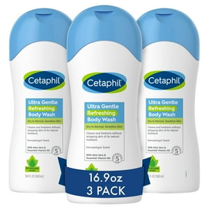 Gel De Baño Cetaphil Ultra Suave Refrescante, 500 Ml, Paquete De 3