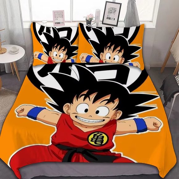 Dragon Ball Anime Duvet Cover Set Comforte Printed Cartoon Twin Size Bedding Sets Christmas Gifts 3-piece Bed Sheets