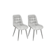 thumbnail image 1 of Pack 2 Silla Cuadro Gamuza Base Negra - Gris, 1 of 3